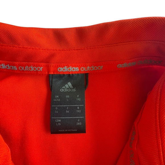 Adidas Outdoor Orange Polo Men’s Large | Moisture Wicking Golf Activewear H13 - Picture 2 of 8